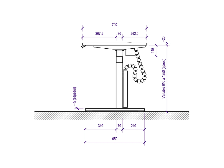 ESCRITORIO ELÉCTRICO STANDING DESK 160X70CM AE 4