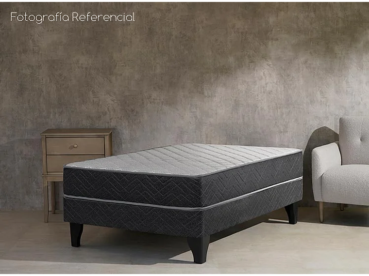 JUEGO DE DORMITORIO CELTA CAMA EUROPEA APOLO 1 PLAZA NEGRO + SET ASTURIAS 8