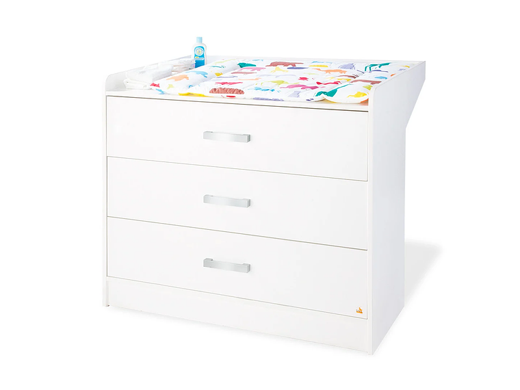 COMODA MUDADOR VIKTORIA BLANCO Y MADERA 1