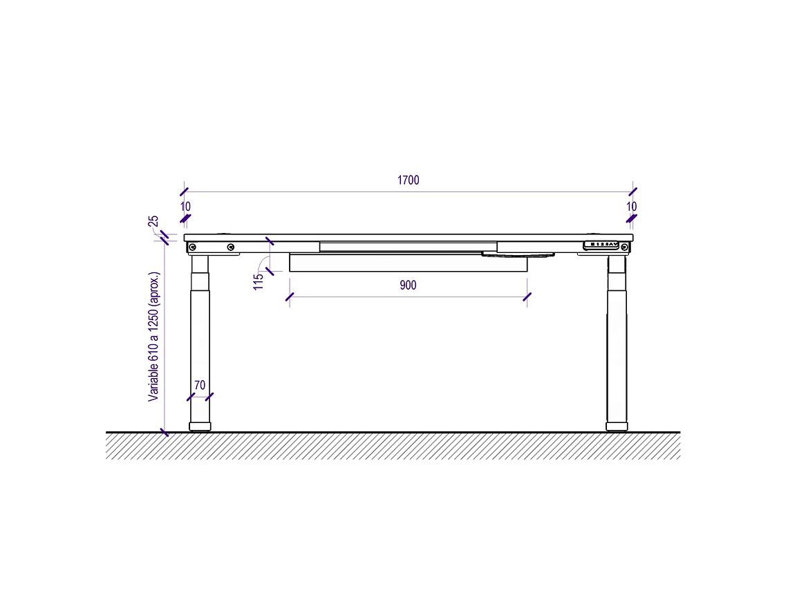 ESCRITORIO ELÉCTRICO STANDING DESK 170X60CM C7E 2