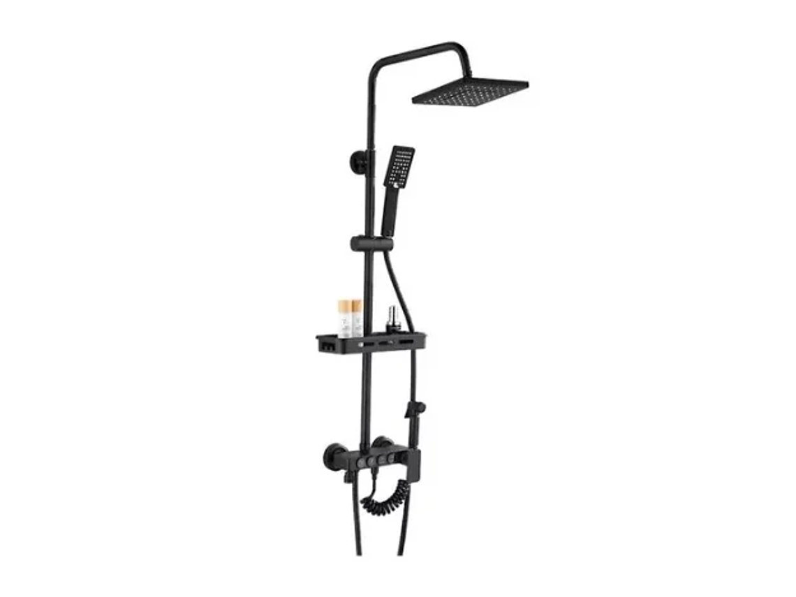 DUCHA COLUMNA NEGRA PUSH BOTON 1