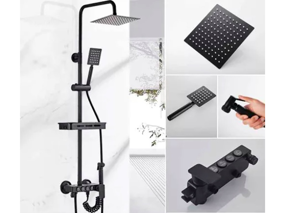 DUCHA COLUMNA NEGRA PUSH BOTON 2