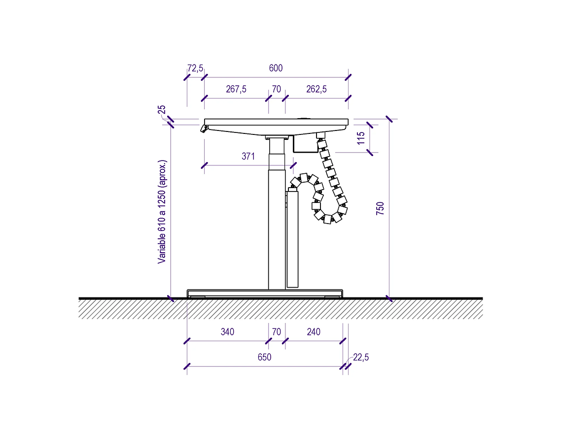 ESCRITORIO ELÉCTRICO STANDING DESK 170X60CM C7E 4