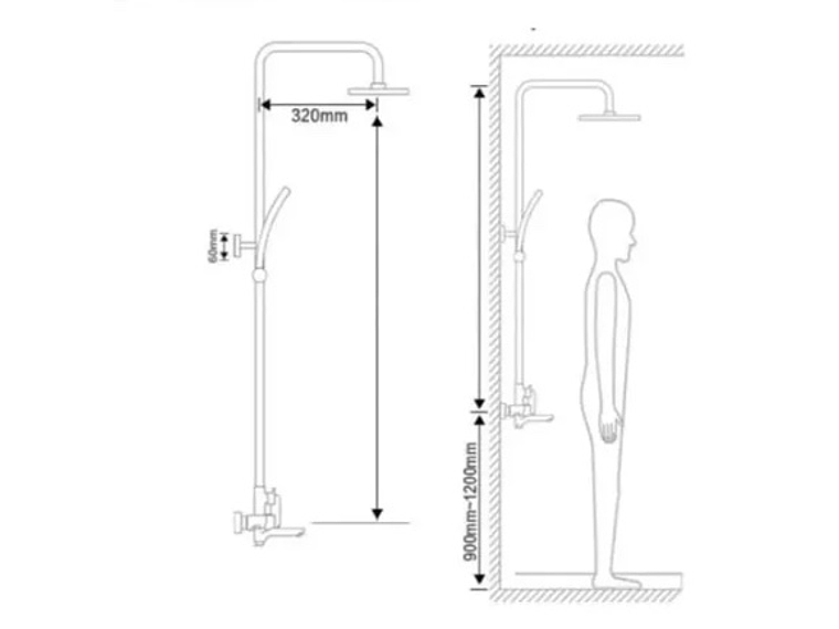 DUCHA COLUMNA NEGRA PUSH BOTON 3