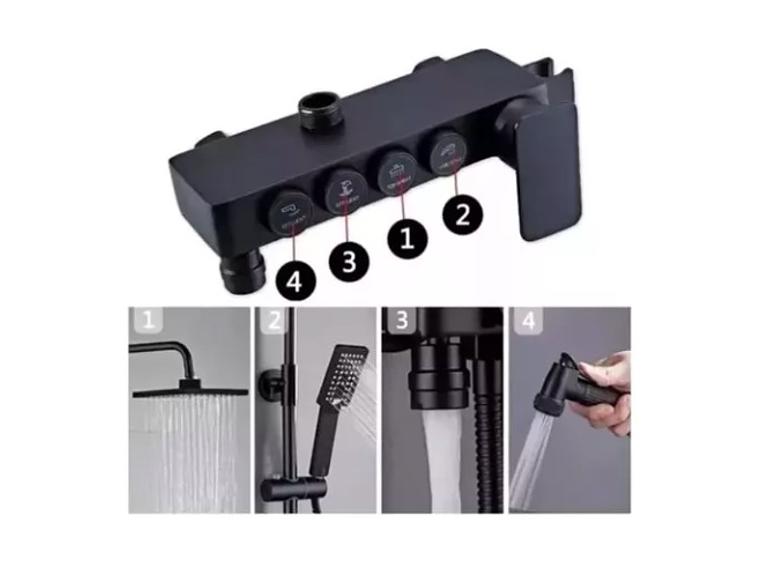 DUCHA COLUMNA NEGRA PUSH BOTON 5