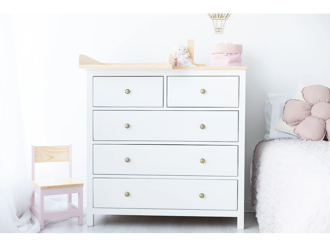 CÓMODA MUDADOR PARA BEBÉ BLANCO | 100 X 100 X 50 CM | MMARS 2