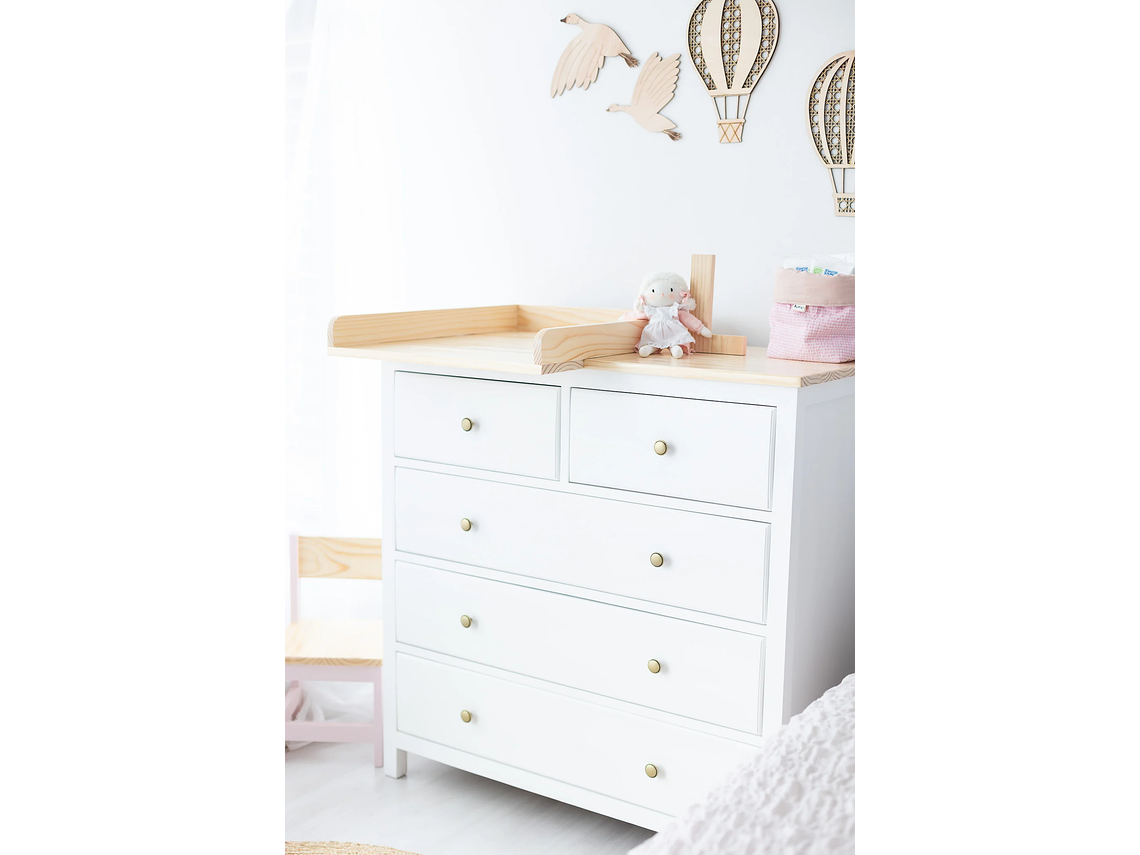 CÓMODA MUDADOR PARA BEBÉ BLANCO | 100 X 100 X 50 CM | MMARS 4