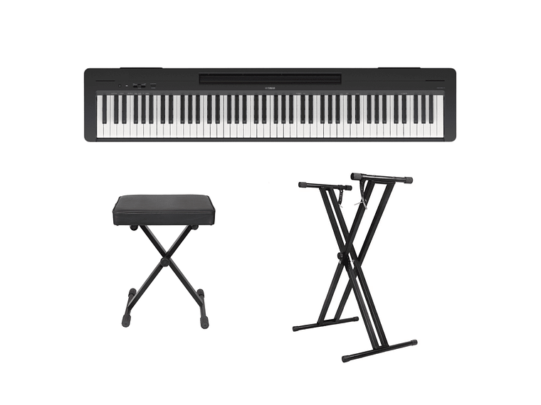 PIANO DIGITAL YAMAHA P145B CON ATRIL, PEDAL DE SUSTAIN Y BANQUETA 1