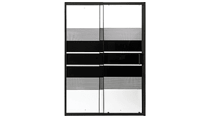 MAMPARA CON DISEÑO NEGRA AJUSTABLE 120-135X185CM 5MM (2 VIDRIOS)