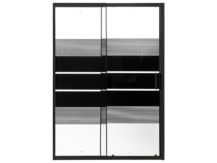 MAMPARA CON DISEÑO NEGRA AJUSTABLE 120-135X185CM 5MM (2 VIDRIOS) 1