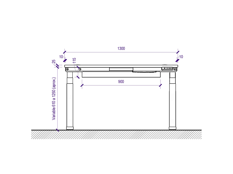 ESCRITORIO ELÉCTRICO STANDING DESK 130X60CM C7E 3