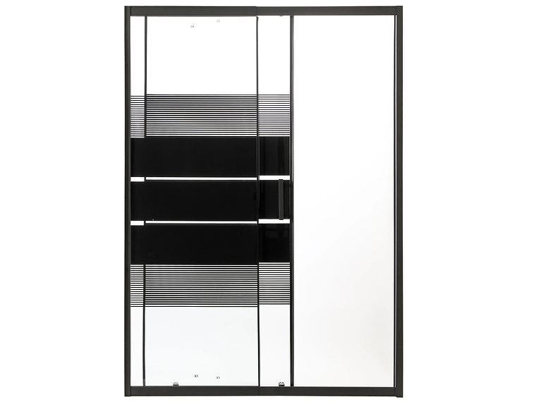 MAMPARA CON DISEÑO NEGRA AJUSTABLE 120-135X185CM 5MM (2 VIDRIOS) 2