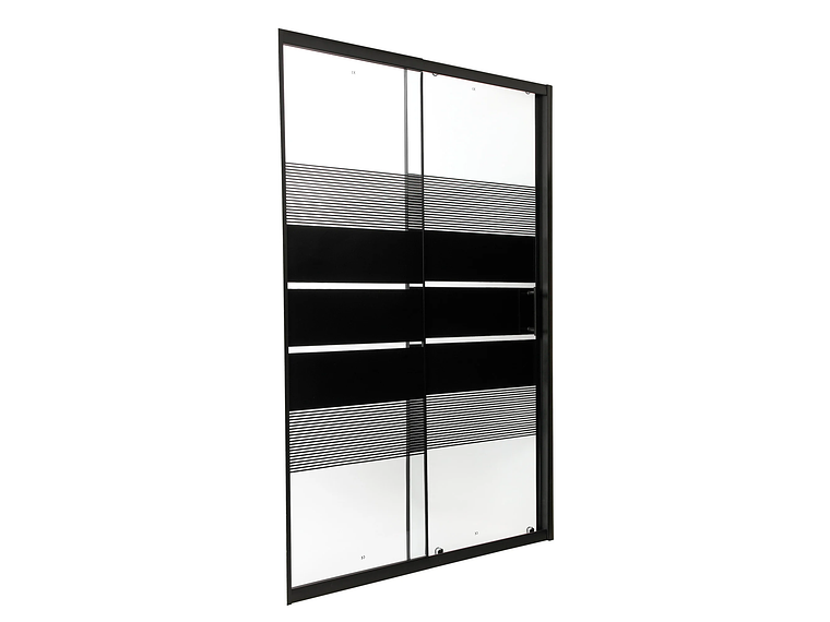 MAMPARA CON DISEÑO NEGRA AJUSTABLE 120-135X185CM 5MM (2 VIDRIOS) 4