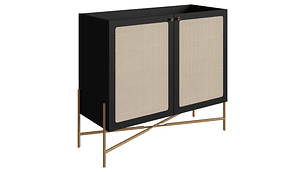 BAR DECOCASA OSLO RATAN NEGRO METAL