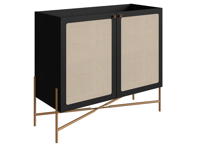 BAR DECOCASA OSLO RATAN NEGRO METAL 1