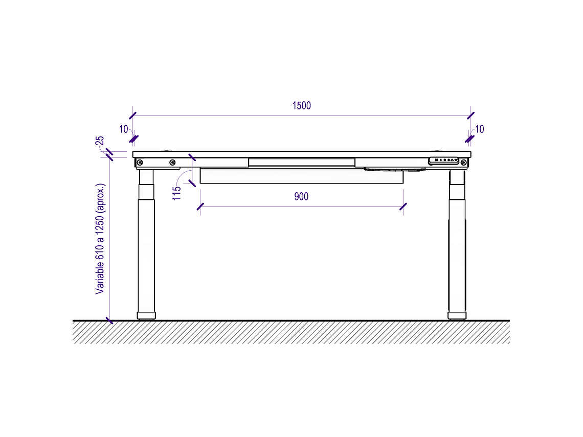 ESCRITORIO ELÉCTRICO STANDING DESK 150X60CM C7E 3