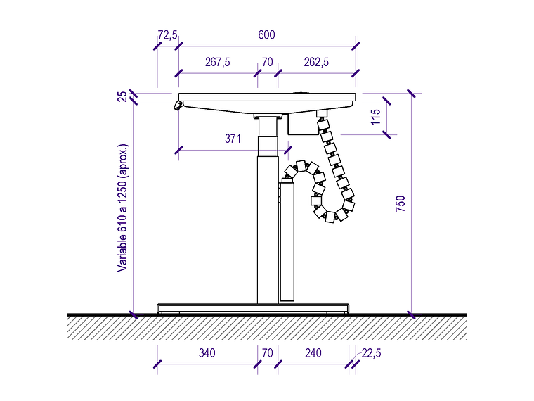 ESCRITORIO ELÉCTRICO STANDING DESK 150X60CM C7E 4