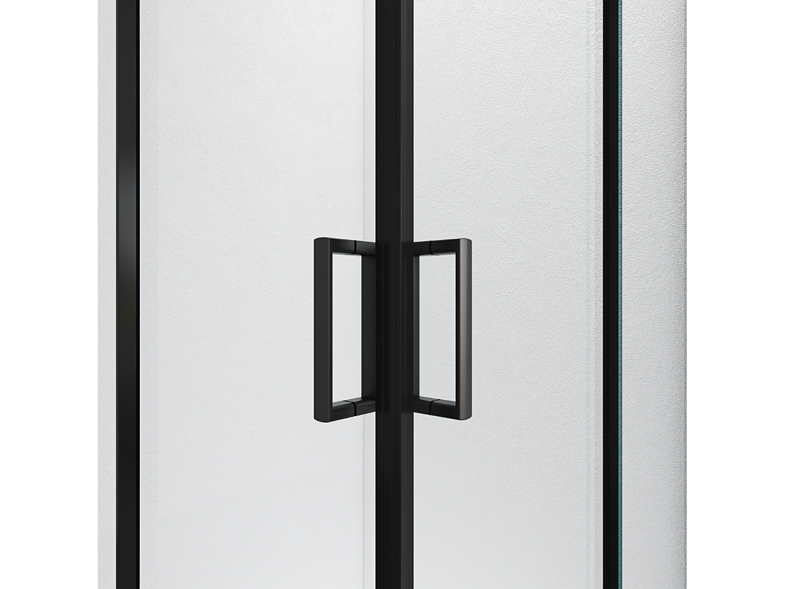 CABINA DE DUCHA ELEGANCE MEDIUM 80X80X200CM DISEÑO CUADRADA MARCO NEGRO 4