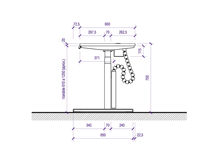 ESCRITORIO ELÉCTRICO STANDING DESK 170X60CM AE 4