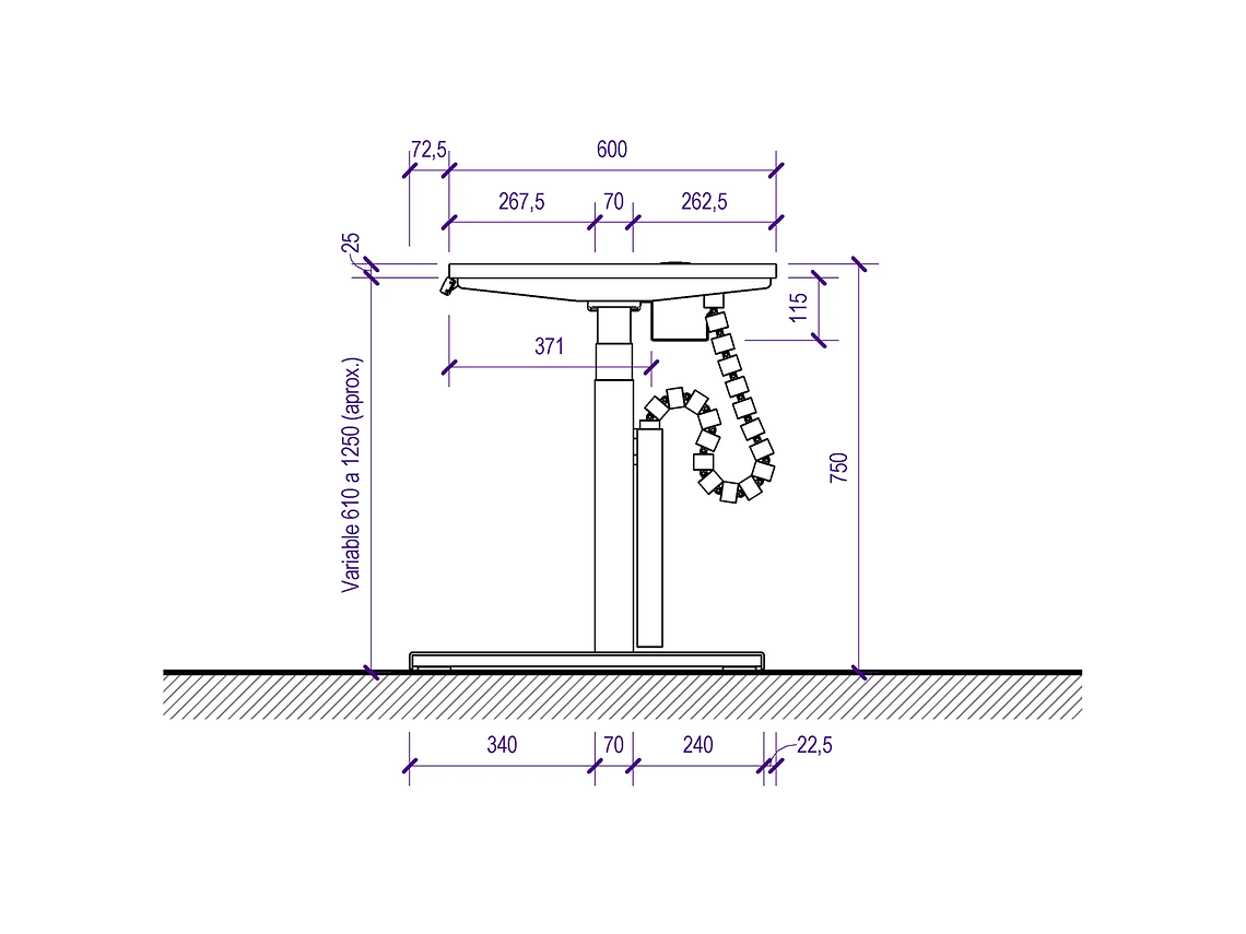 ESCRITORIO ELÉCTRICO STANDING DESK 160X60CM AE 3