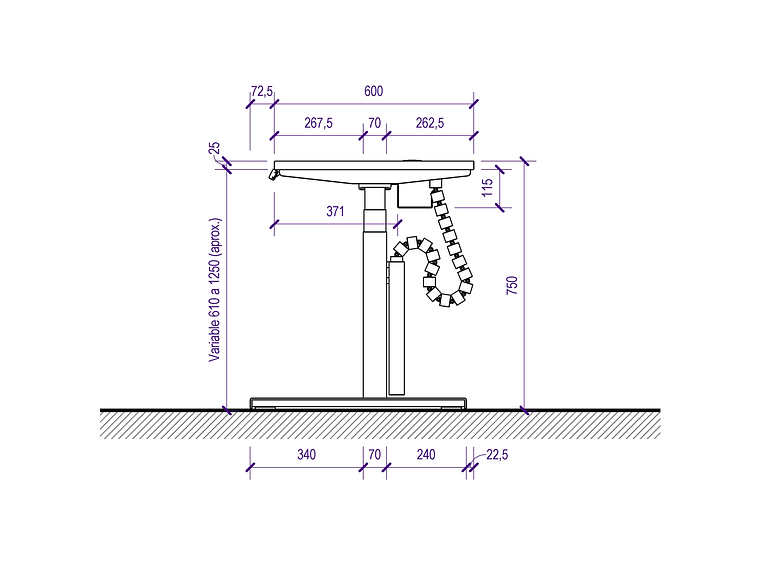 ESCRITORIO ELÉCTRICO STANDING DESK 160X60CM AE 3