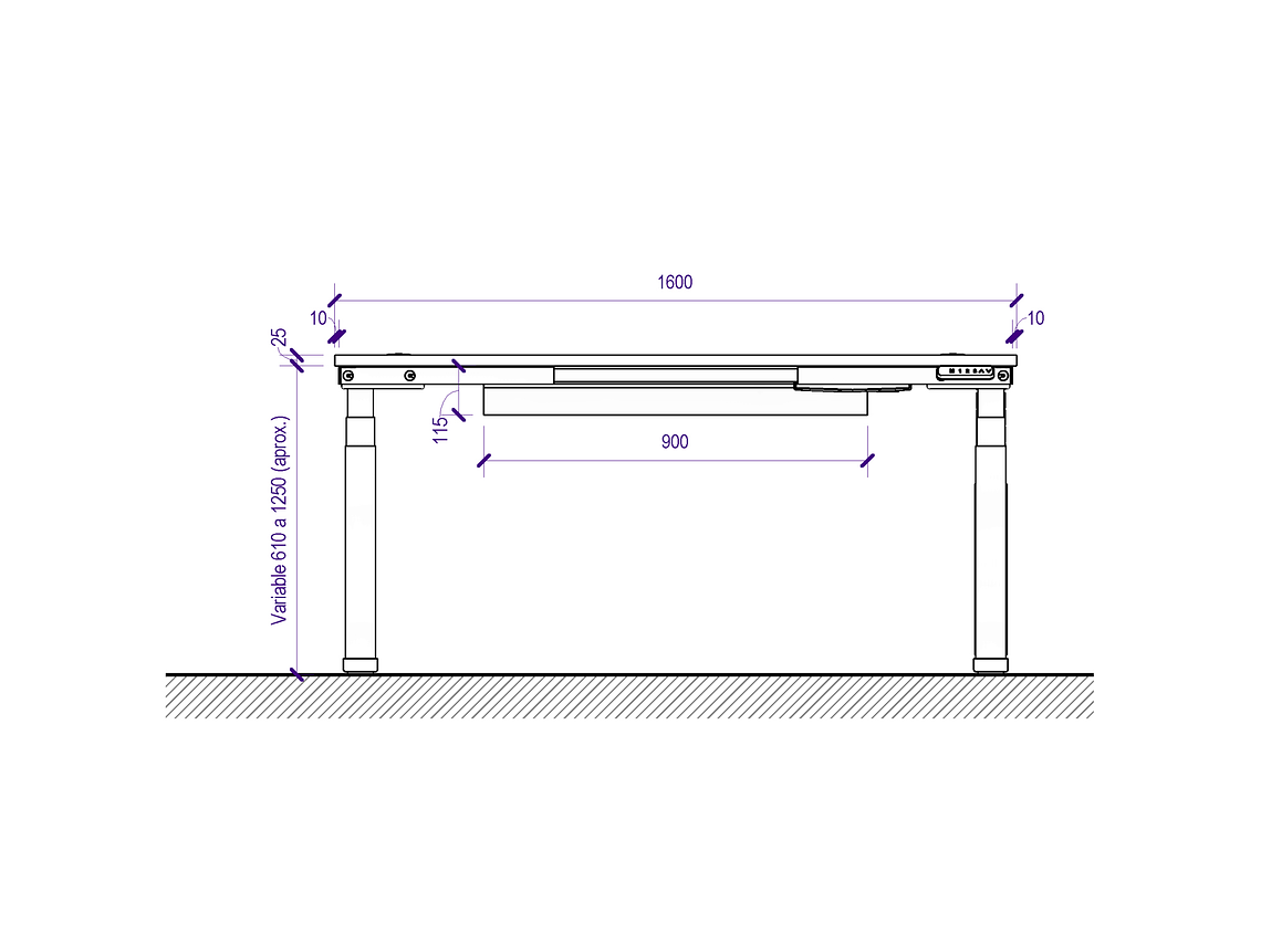 ESCRITORIO ELÉCTRICO STANDING DESK 160X60CM AE 4