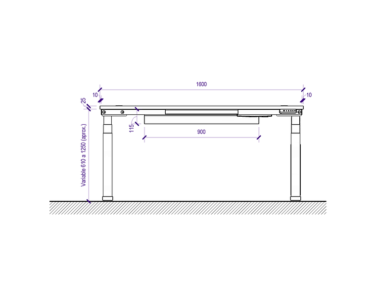 ESCRITORIO ELÉCTRICO STANDING DESK 160X60CM AE 4