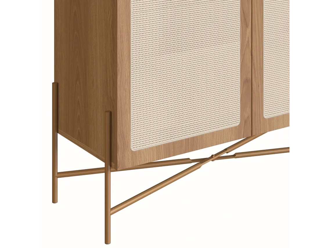 BAR DECOCASA OSLO RATAN CAFÉ NATURAL METAL 2