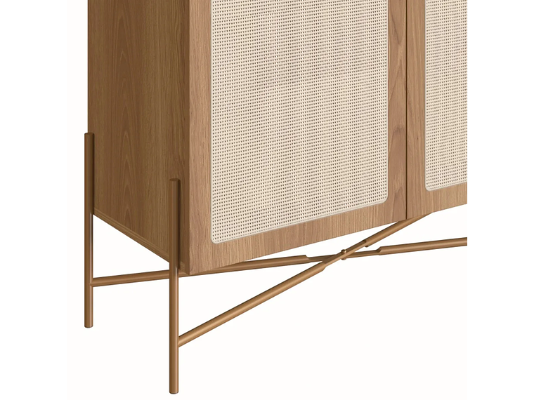 BAR DECOCASA OSLO RATAN CAFÉ NATURAL METAL 2