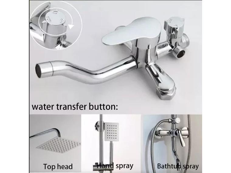 COLUMNA DE DUCHA PLATEADA 3 FUNCIONES 5