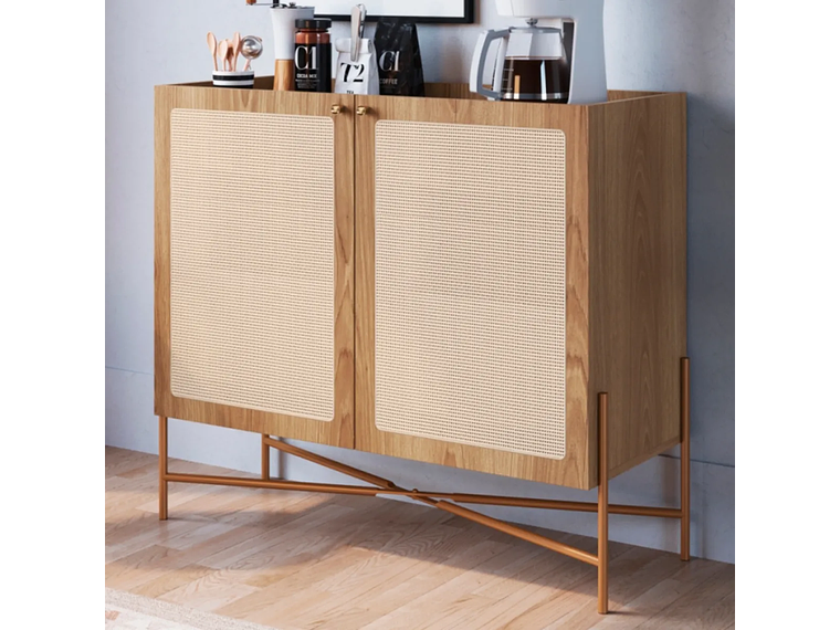 BAR DECOCASA OSLO RATAN CAFÉ NATURAL METAL 3