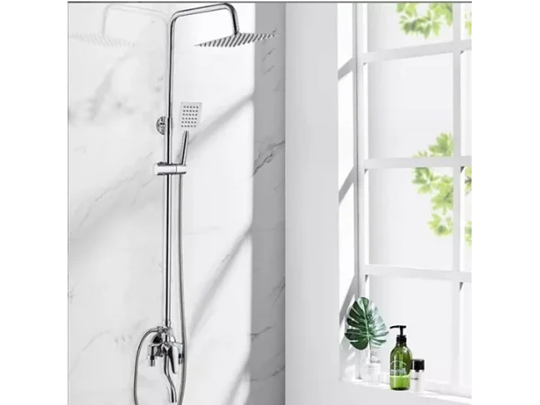 COLUMNA DE DUCHA PLATEADA 3 FUNCIONES 6