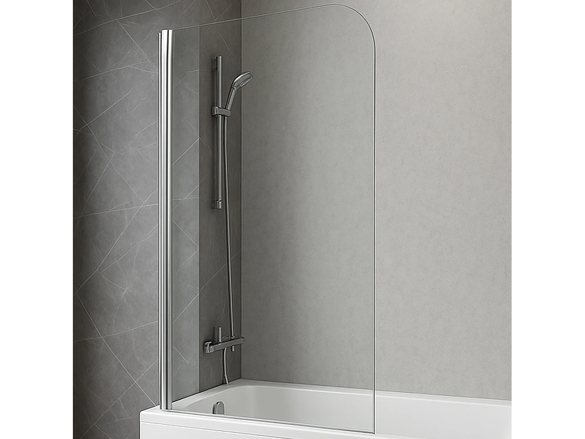 MAMPARA ABATIBLE PARA TINA CURVA 90X140 TRANSPARENTE 1