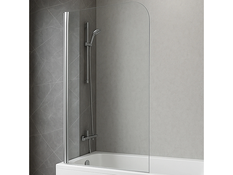 MAMPARA ABATIBLE PARA TINA CURVA 90X140 TRANSPARENTE 1