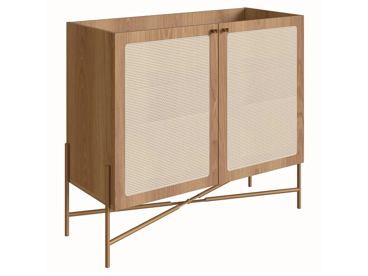 BAR DECOCASA OSLO RATAN CAFÉ NATURAL METAL 5