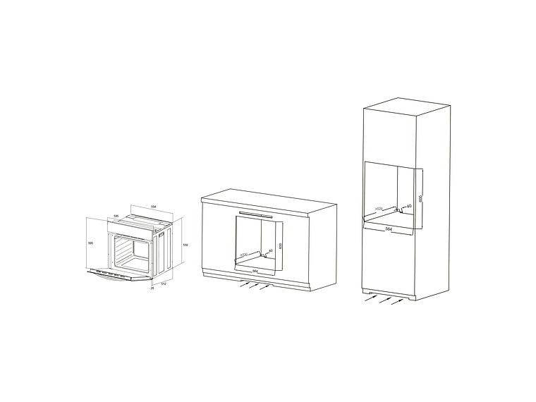 HORNO ELÉCTRICO EMPOTRABLE GRÖNER INOX TOUCH TRIPLE VIDRIO 10F 59L 4