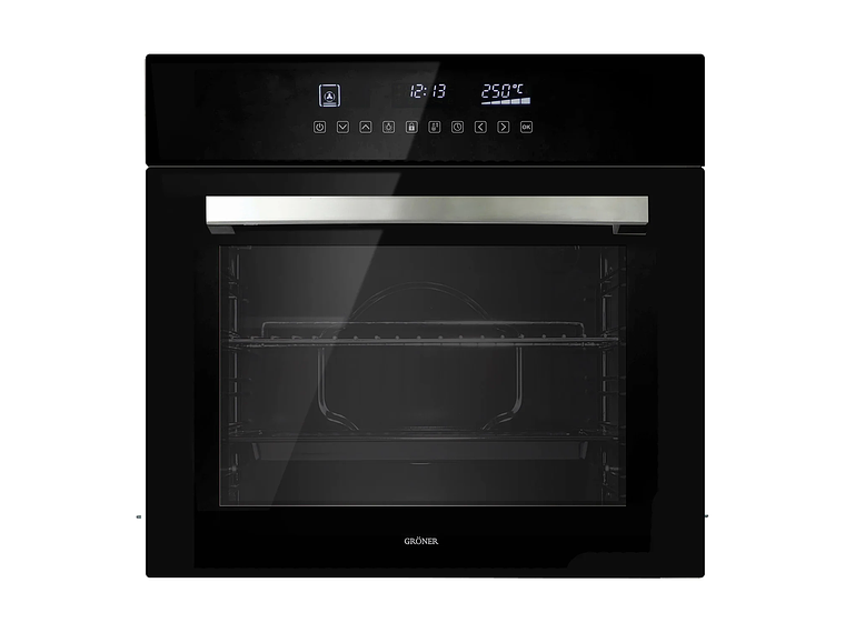 HORNO ELÉCTRICO EMPOTRABLE GRÖNER BLACK TOUCH TRIPLE VIDRIO 10F 59L 2