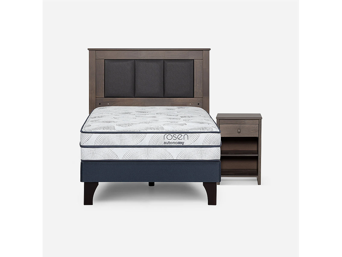 CAMA AUTONOMY SKY 1,5 PLAZAS + RESPALDO RACHEL Y VELADOR FERRARA 1