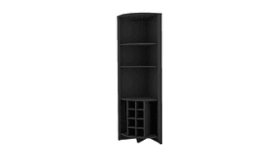BAR FMFURNITURE ESQUINERO 8 BOTELLEROS Y PORTACOPAS FM 002N NEGRO