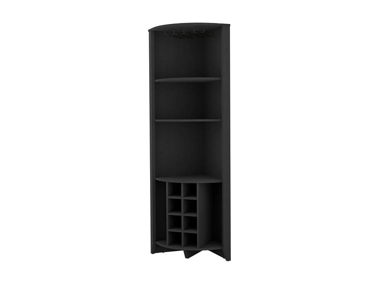 BAR FMFURNITURE ESQUINERO 8 BOTELLEROS Y PORTACOPAS FM 002N NEGRO 1