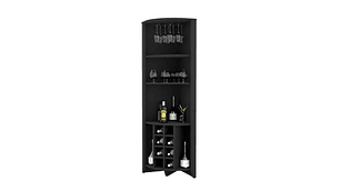 BAR FMFURNITURE ESQUINERO 8 BOTELLEROS Y PORTACOPAS FM 002N NEGRO