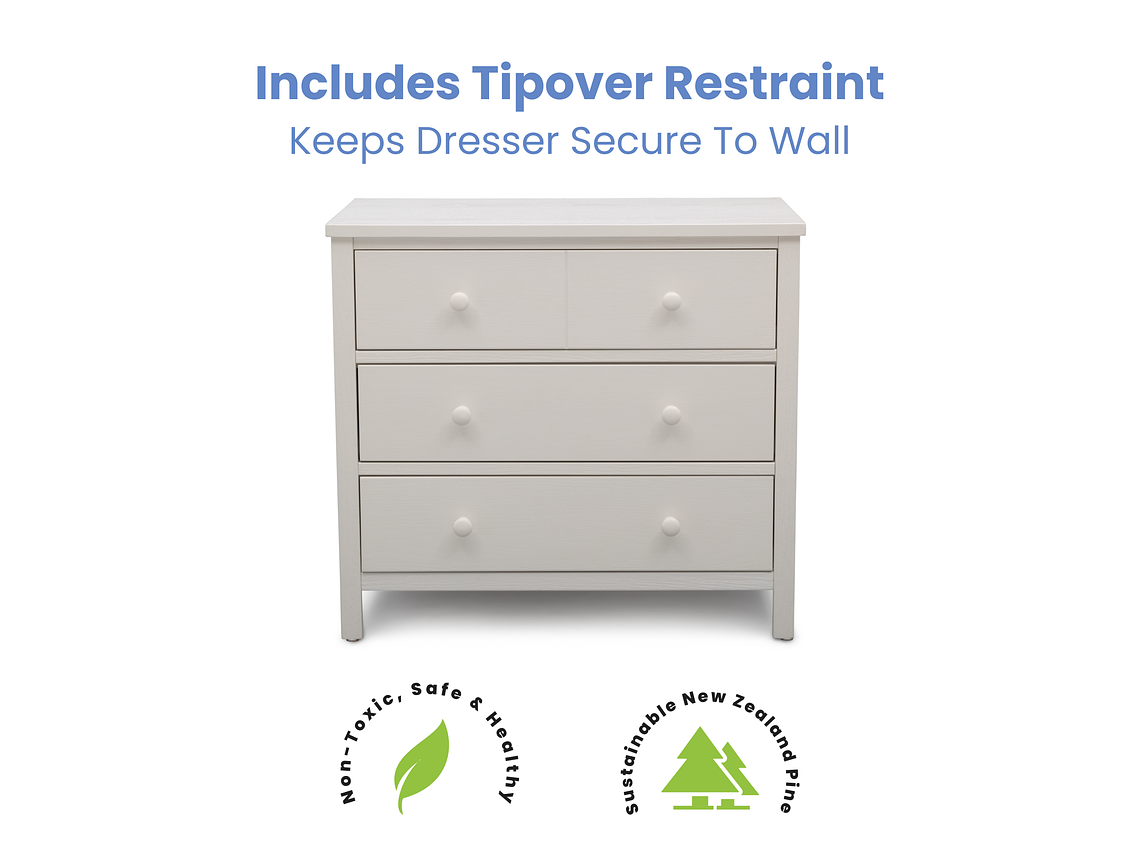 CÓMODA 3 CAJONES MIDDLETON BLANCA DELTA CHILDREN 4