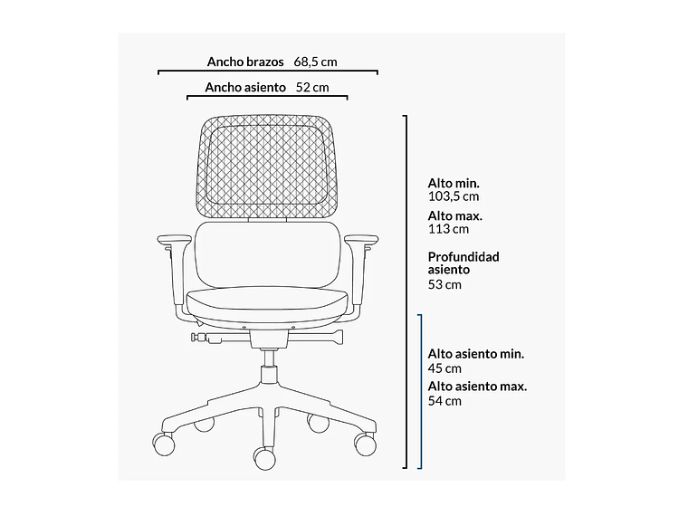 SILLA OFICINA O ESCRITORIO ORCUS NEGRO FORM 7