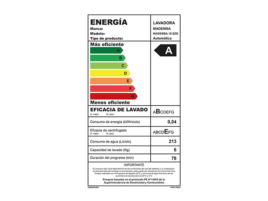 LAVADORA CARGA SUPERIOR MADEMSA 18 SZG 18KG GRIS 7