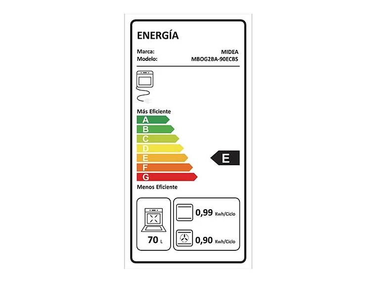 HORNO ELÉCTRICO EMPOTRABLE MIDEA 82L CON GRILL Y CONVECCIÓN MBOG2BA-90ECBS 8
