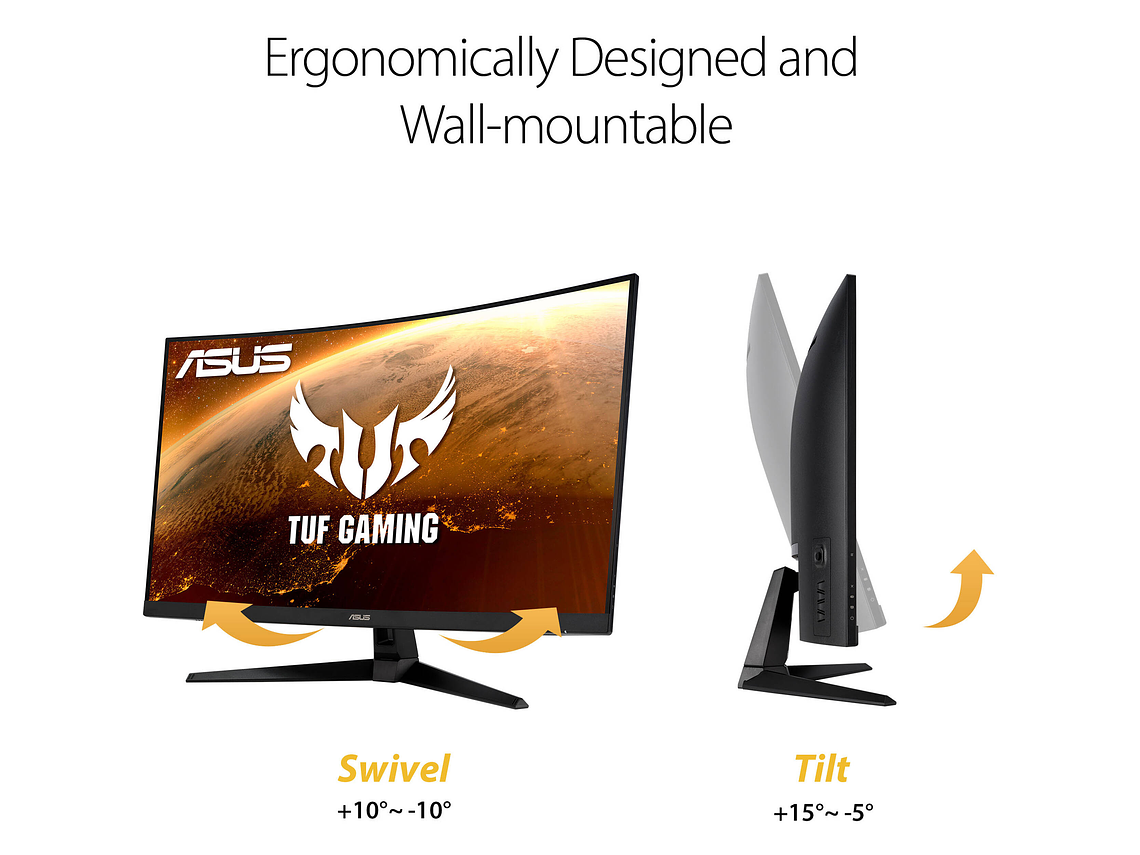 MONITOR GAMER CURVO ASUS TUF VG32VQ1B 31.5' WQHD 165HZ 1MS FREESYNC 5