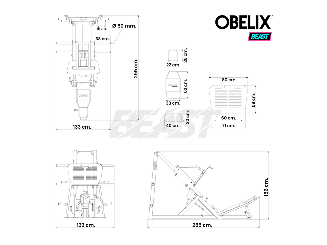 Prensa Inclinada 45° Lineal Beast | Obelix 3