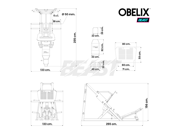 Prensa Inclinada 45° Lineal Beast | Obelix 3