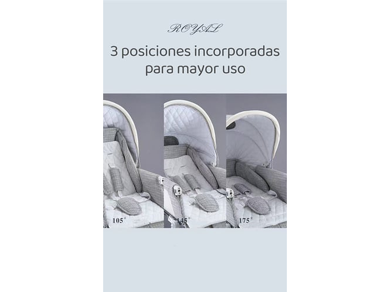 COCHE LUJOSO ROYAL DE COOLBABY 2 PIEZAS GRIS BY LUBABYCAS 3