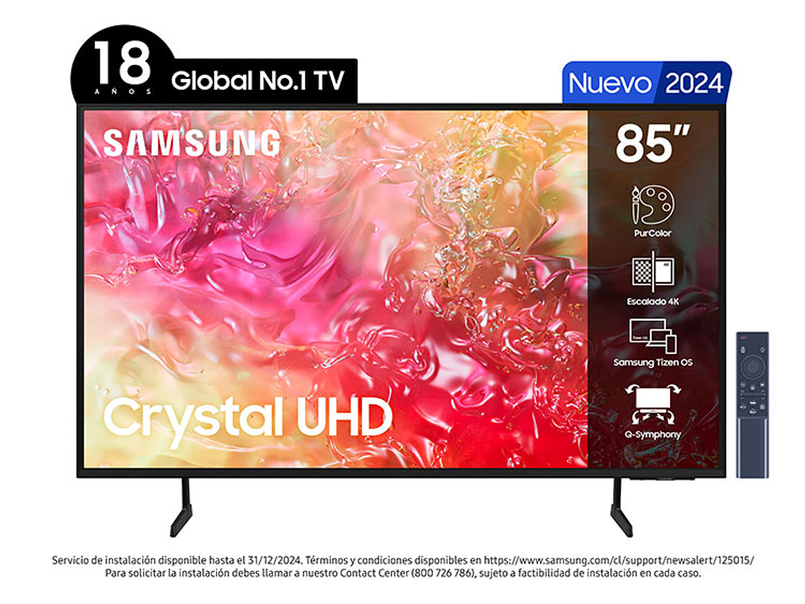 TELEVISOR SMART TV SAMSUNG LED 4K UHD 85” CRISTAL DU7000 1